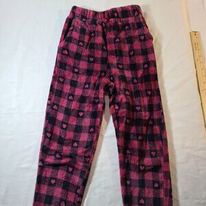 Emma & Elsa Red Plaid Fleece Pajama Pants 10-12 | Cozy Kids Hearts Sleepwear